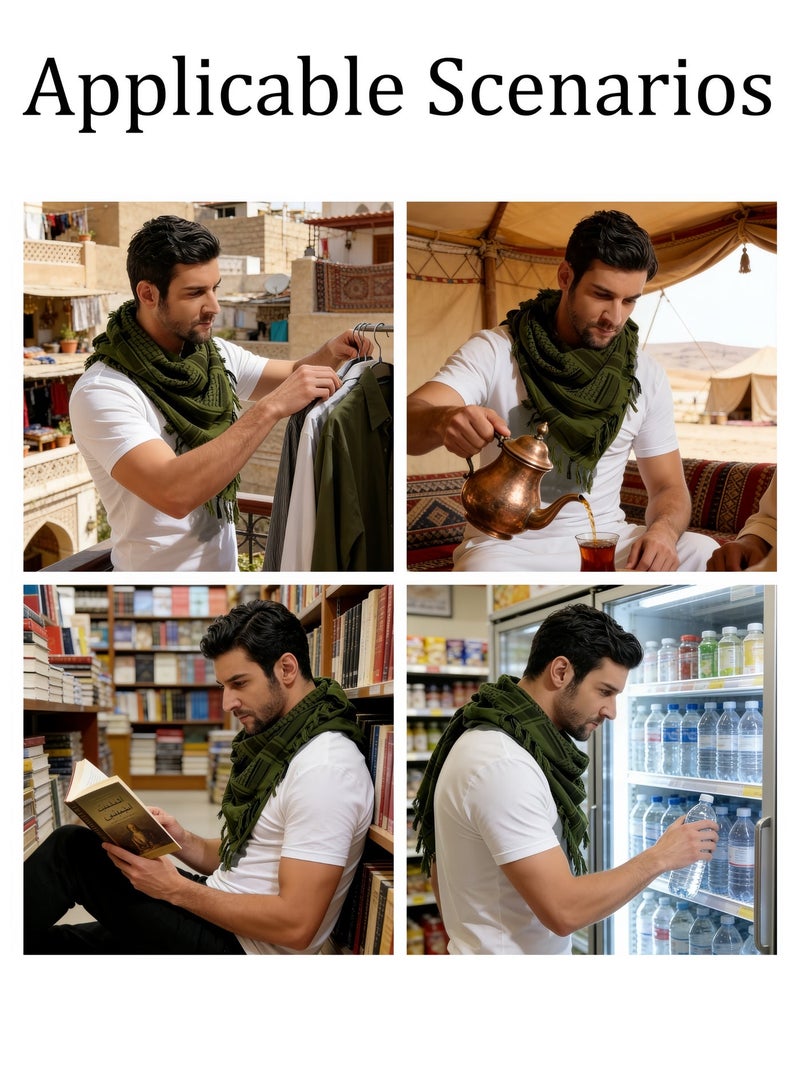 النمط العربي Shemagh لف Keffiyeh الشرق الأوسط الصحراء الوشاح الرجال الأوشاح الرقبة وجه الرأس Arabian110cm * 110cm - Image 5